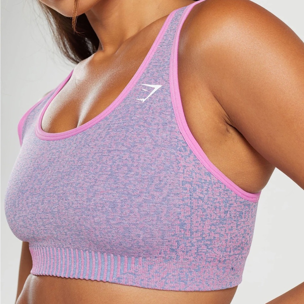 Gymshark MARL SEAMLESS SCOOP BRA M- light support light pink New with tag